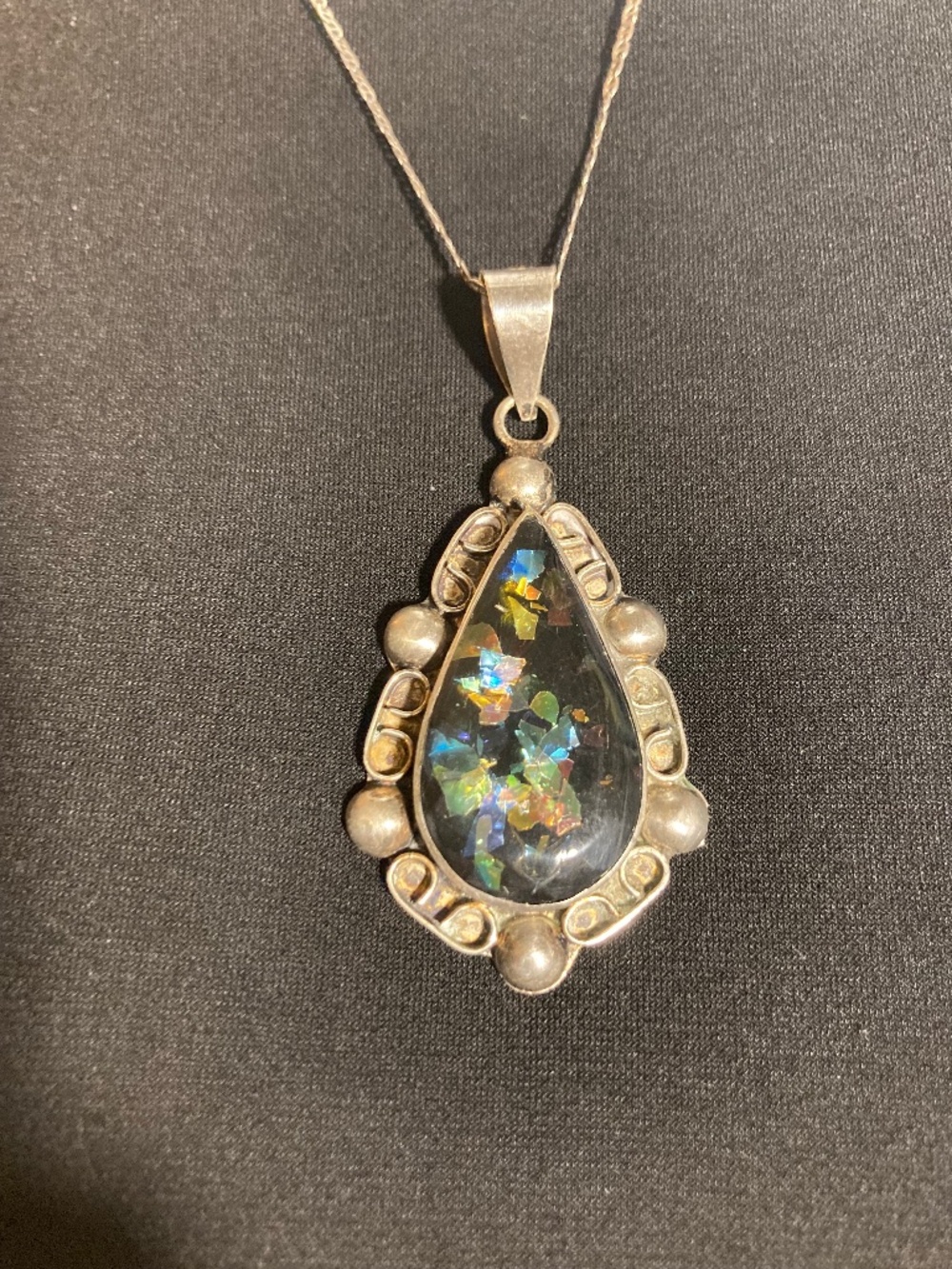 925 silver Black Opal Pendant